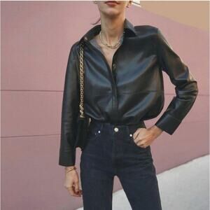 Nanushka Naum Vegan Leather Shirt